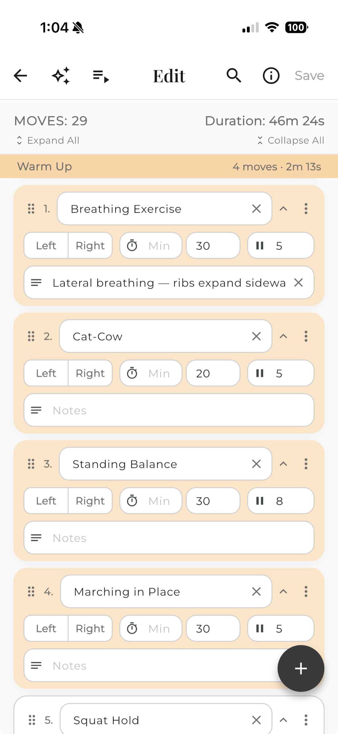 Routine builder